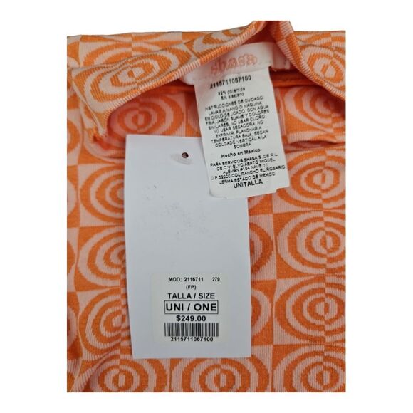 Shasa Long Sleeve Mock Neck Retro Print Crop Top One Size - Picture 5 of 5